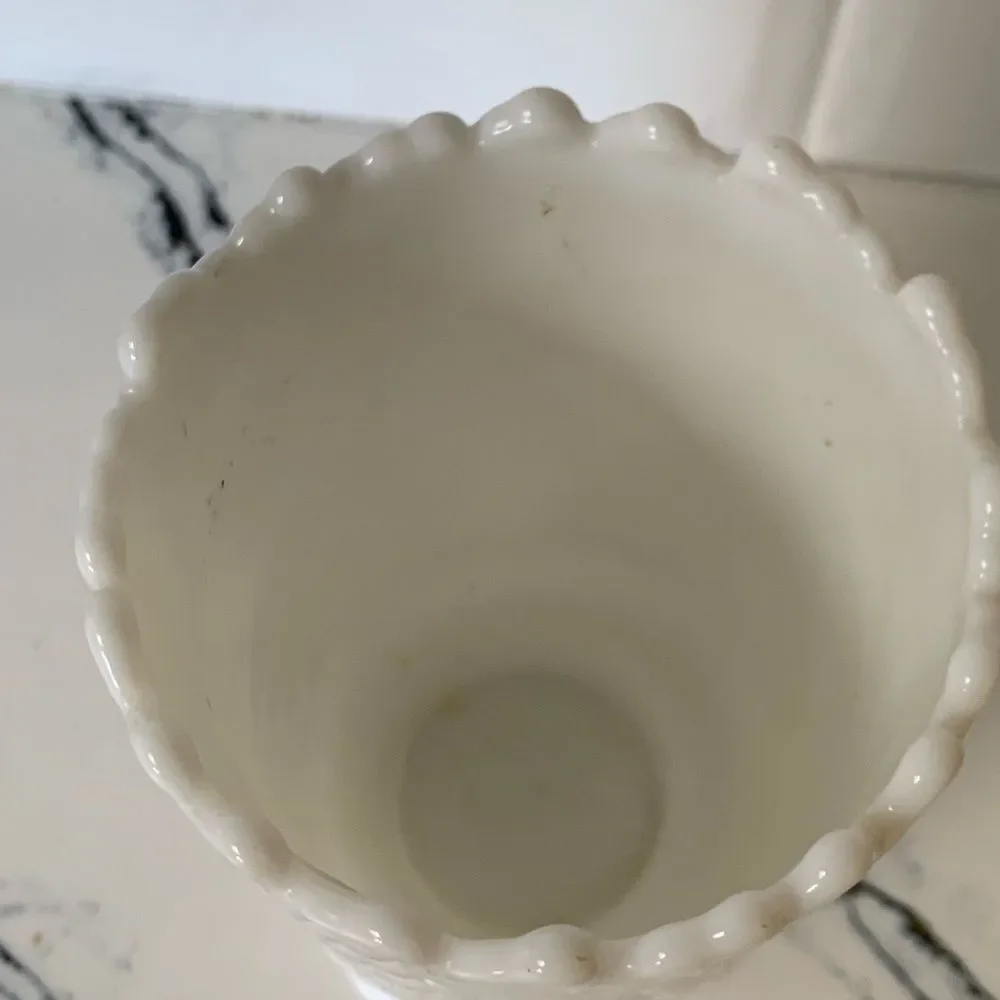 Elegant Milk Glass Vintage Vase